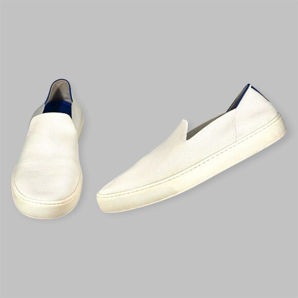 Rothy's The Original Slip On Sneaker White Loafers Womens Size 10.5 Shoes - Picture 1 of 14
